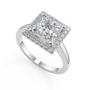 Lyric Halo Princess Cut Diamond Engagement Ring - Nivetta